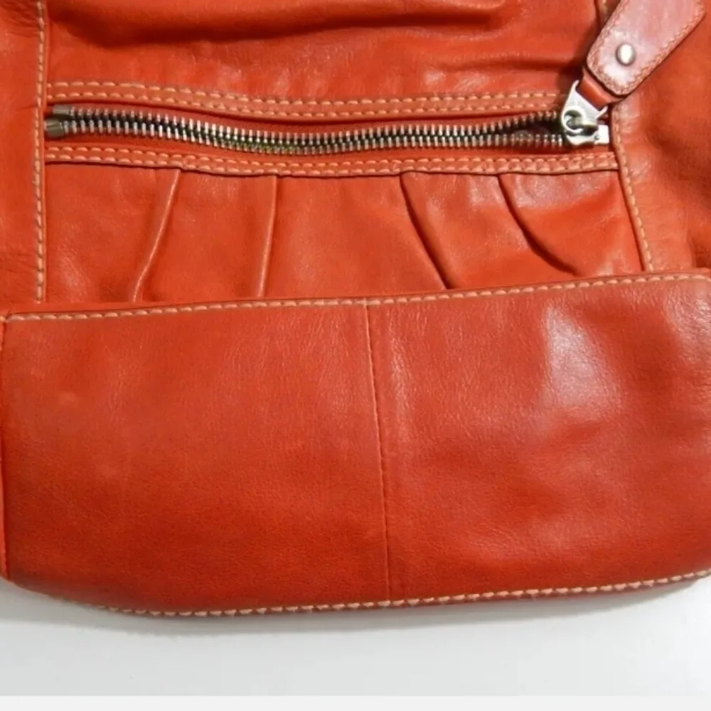 Fossil Orange Hobo Purse